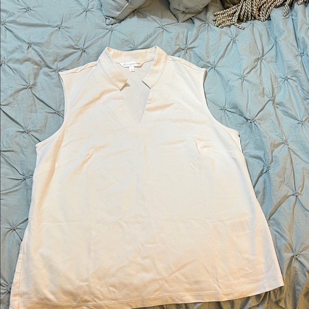 Brooks Brothers Cream Sleeveless Blouse